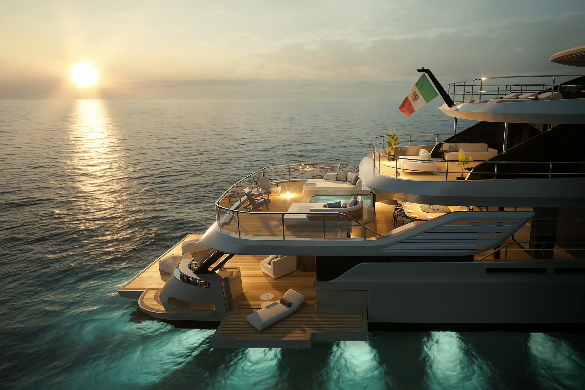 Azimut Grande 44M, boot van buiten