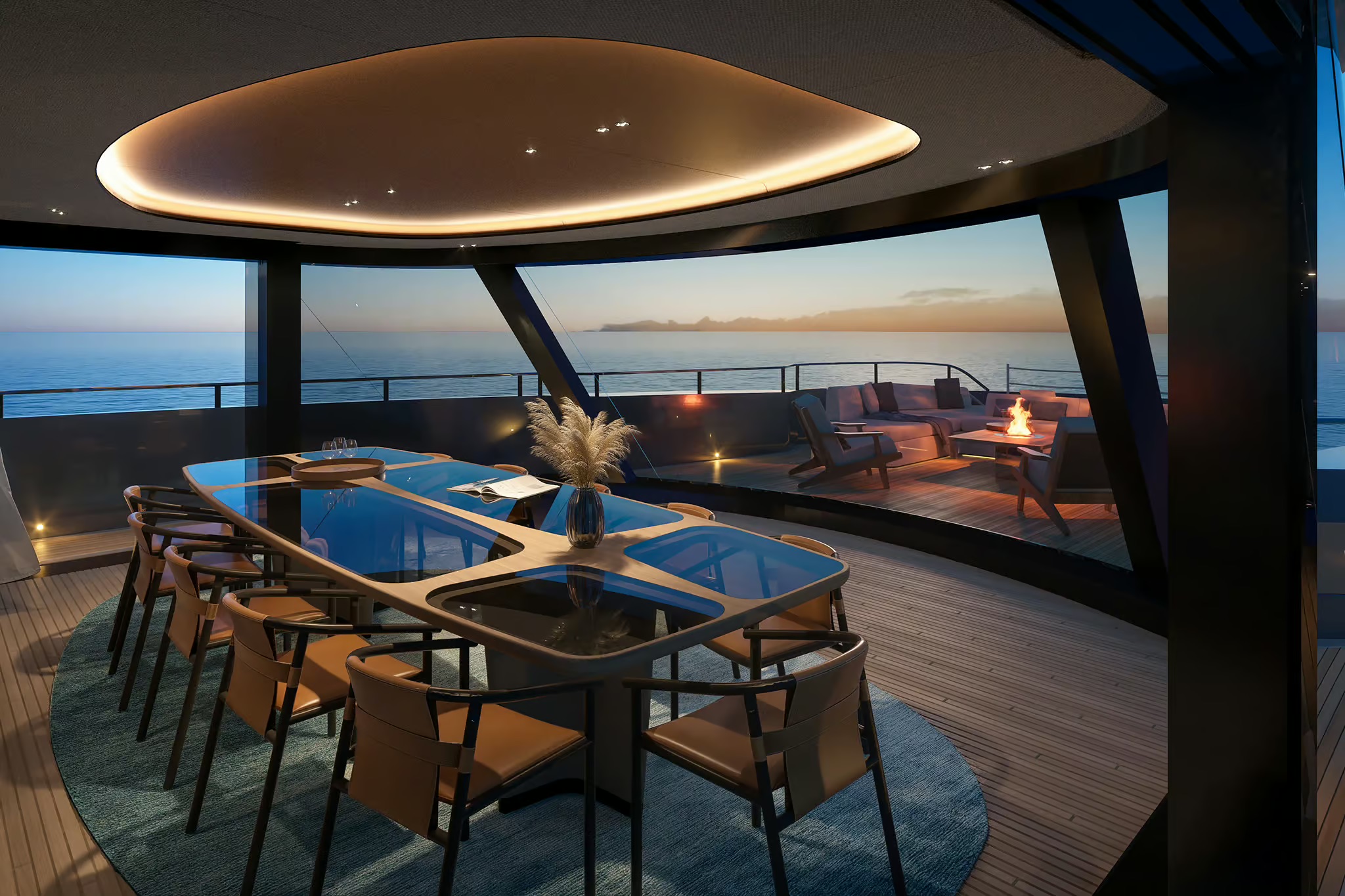 Azimut Grande 44M, eethoek