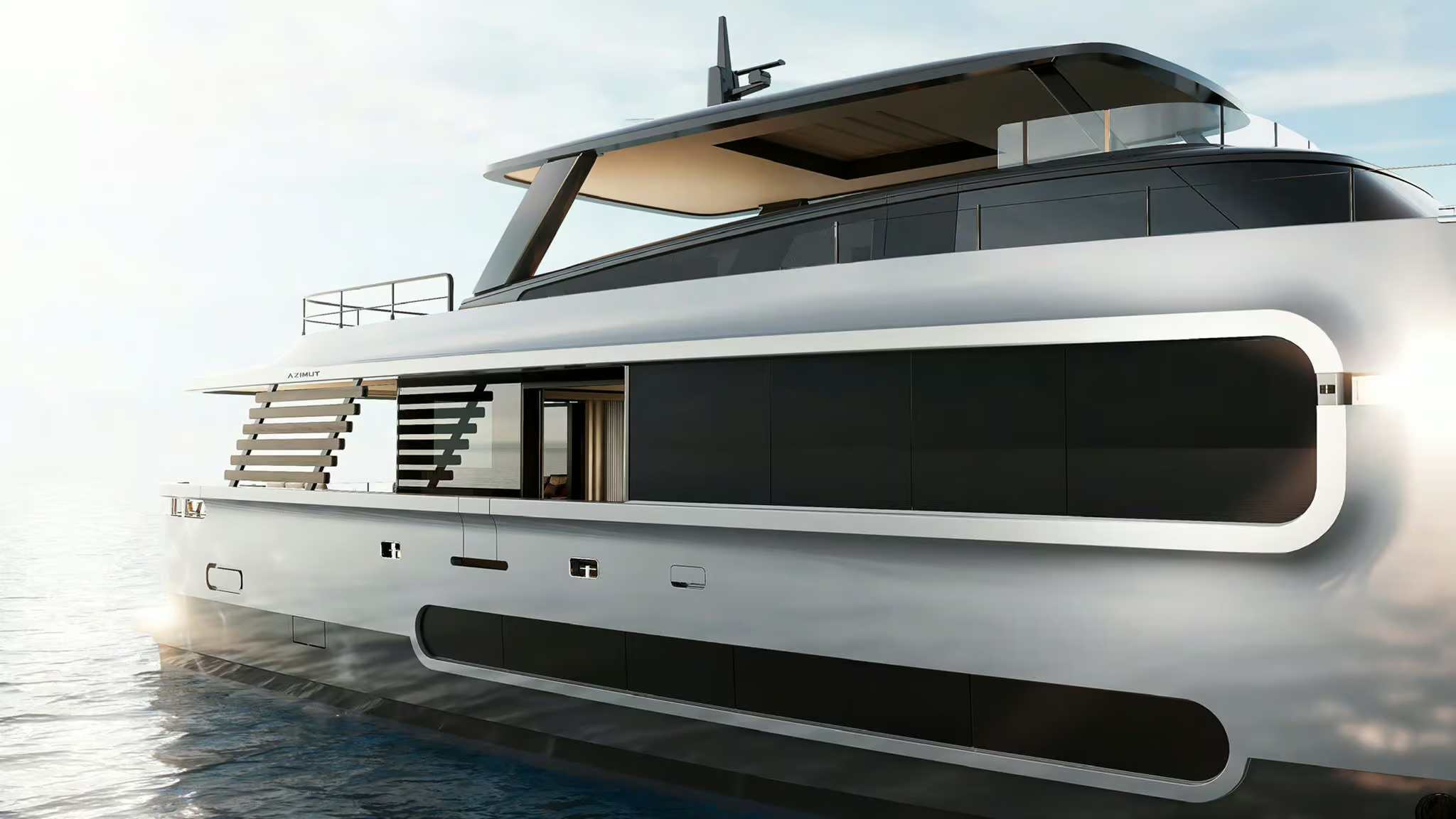 Azimut Magellano 27M, boot van buiten render