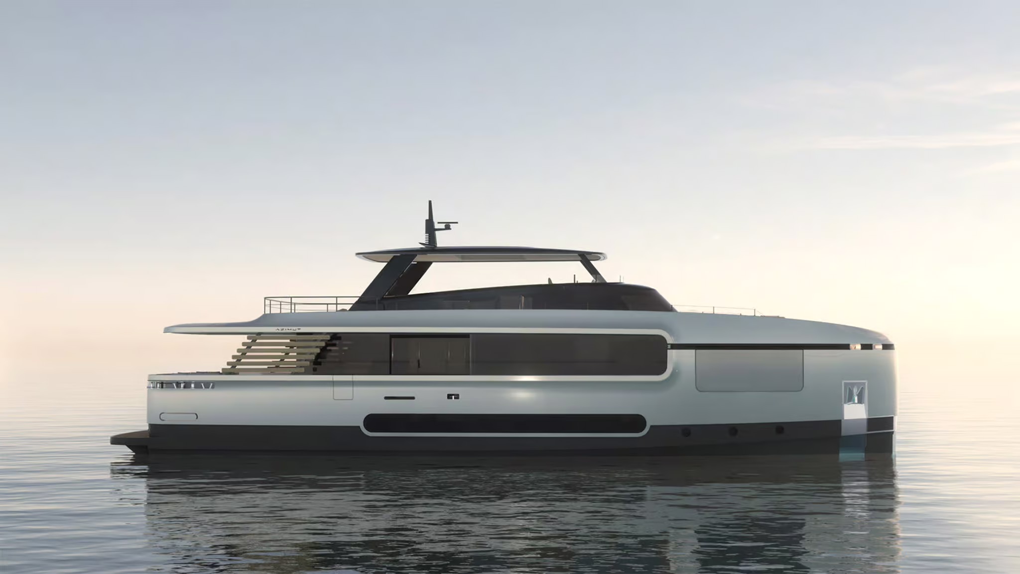 Azimut Magellano 27M, boot van buiten render