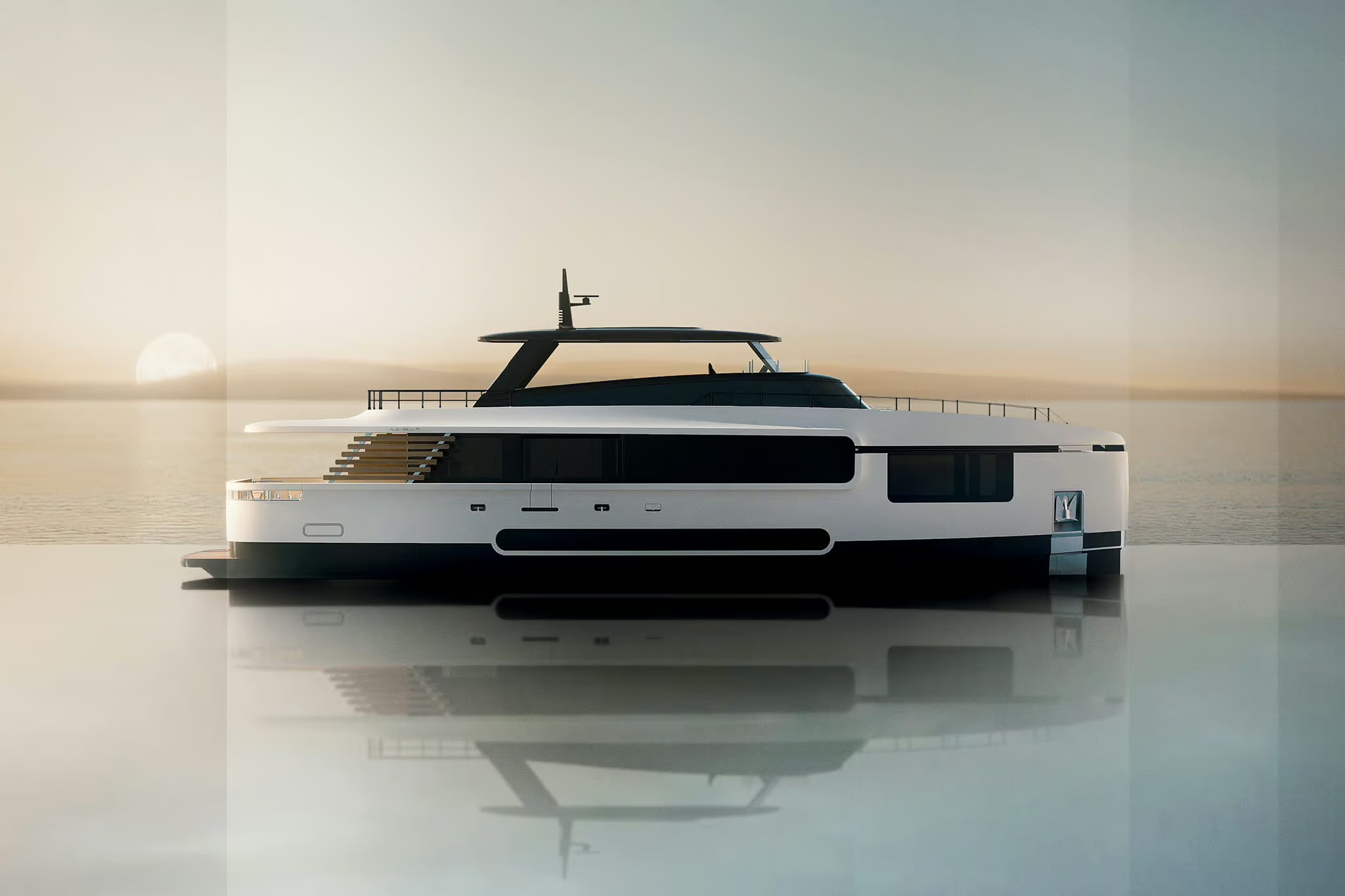Azimut Magellano 27M, boot van buiten render