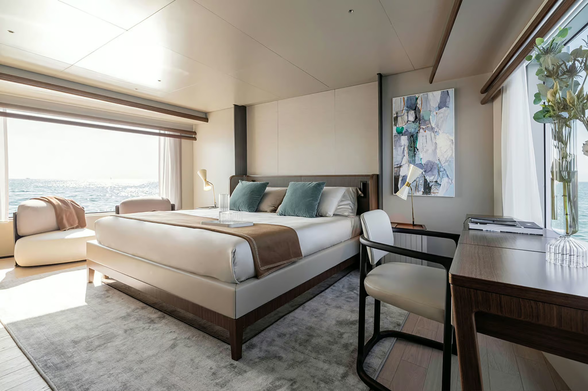 Azimut Magellano 30M, hoofdhut met bed