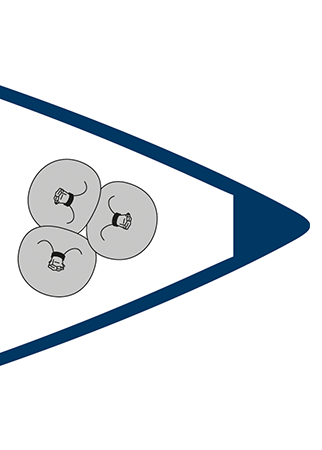 Bavaria C57, logo pictogram op wit