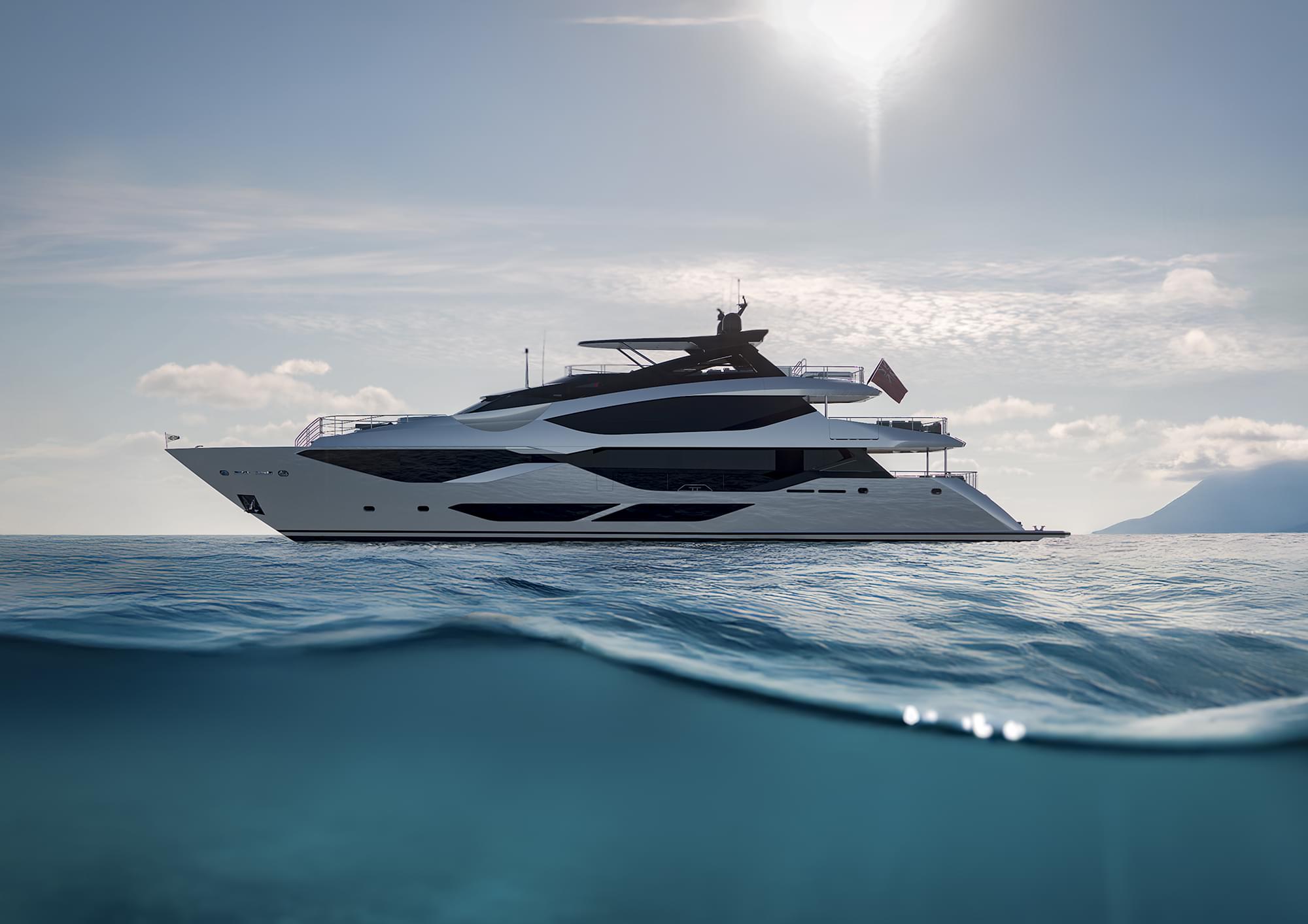 Sunseeker 134 Superyacht, luxe jacht op zee