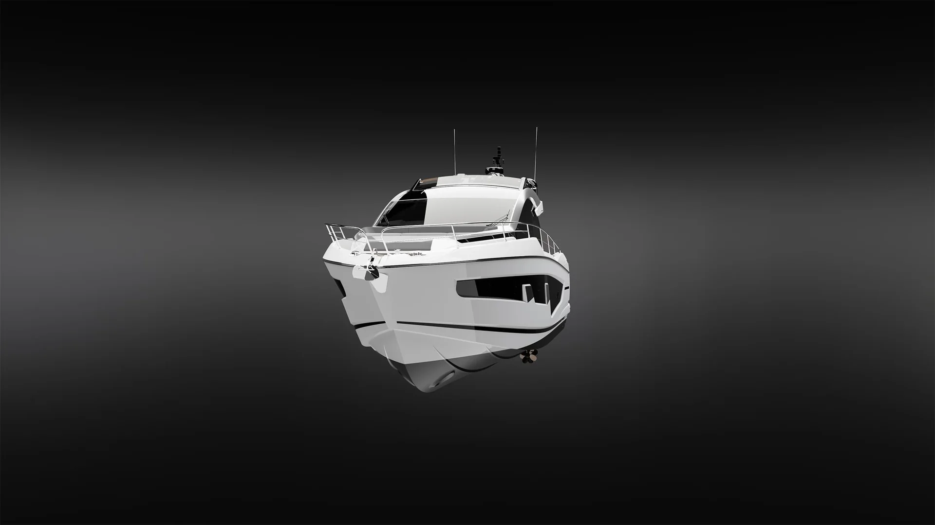 Sunseeker 65 Sport Yacht, boot 3d render voorkant