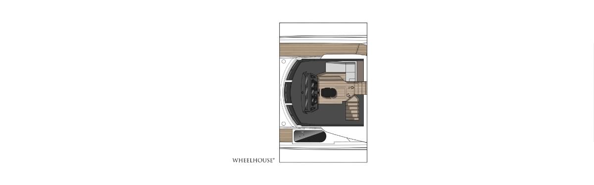 Sunseeker 94 Yacht, plattegrond bovenaanzicht boot indeling