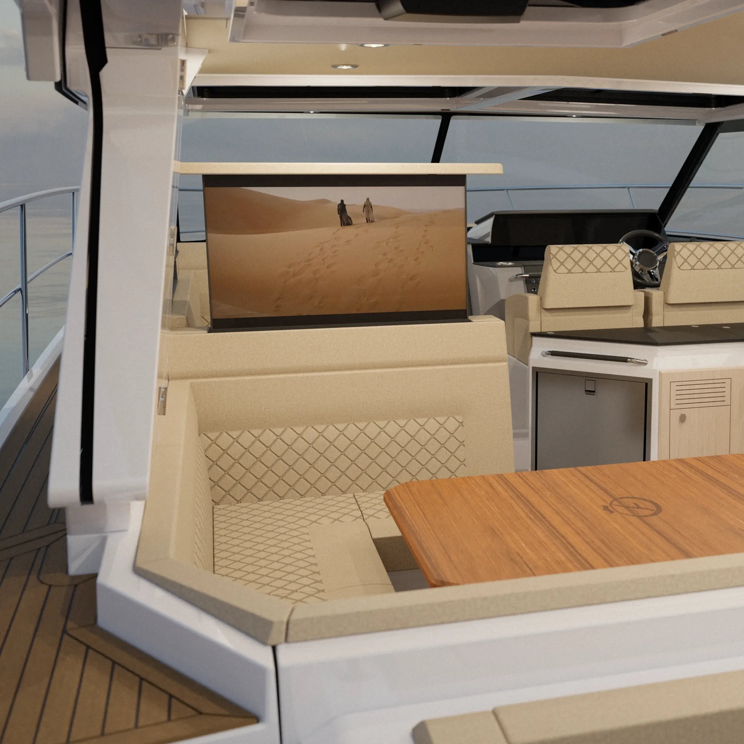 Aquador 400 HT, kuip met zithoek en scherm