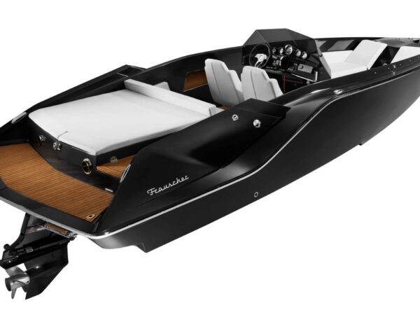Frauscher 747 Mirage Air, speedboot met teakhouten dek en witte bekleding
