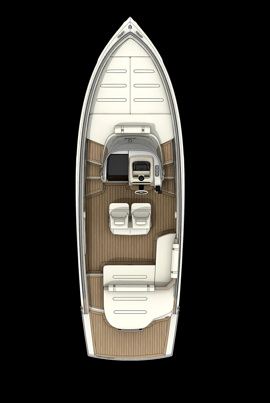 Invictus GT280, plattegrond boot van bovenaf