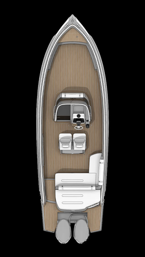 Invictus TT280S, plattegrond boot van boven