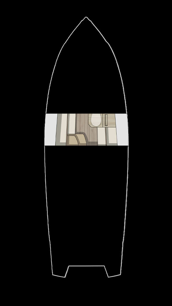 Invictus TT280S, plattegrond boot met interieur indeling