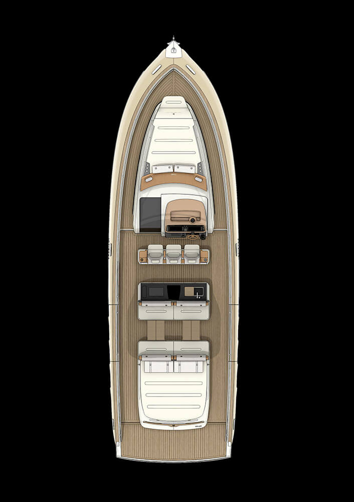 Invictus TT460, plattegrond boot van bovenaf