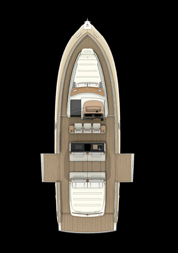 Invictus TT460, plattegrond boot vanuit boven