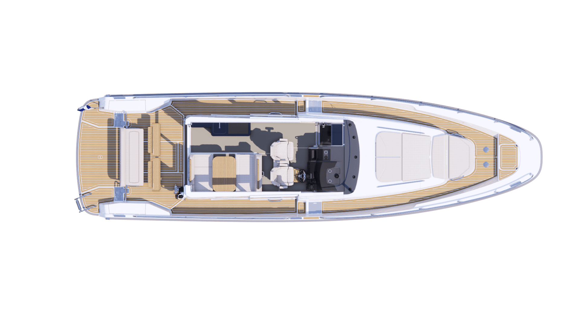 Nimbus C12, plattegrond boot vanuit vogelperspectief