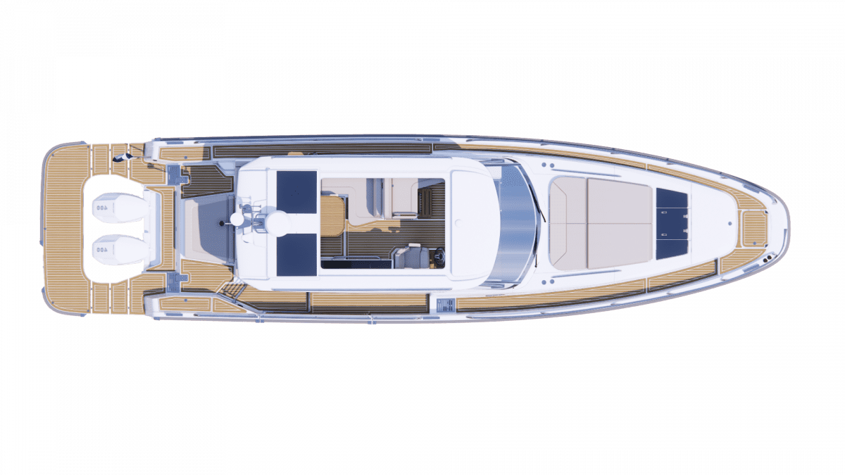 Nimbus Weekender 12 (W12), plattegrond boot van bovenaf