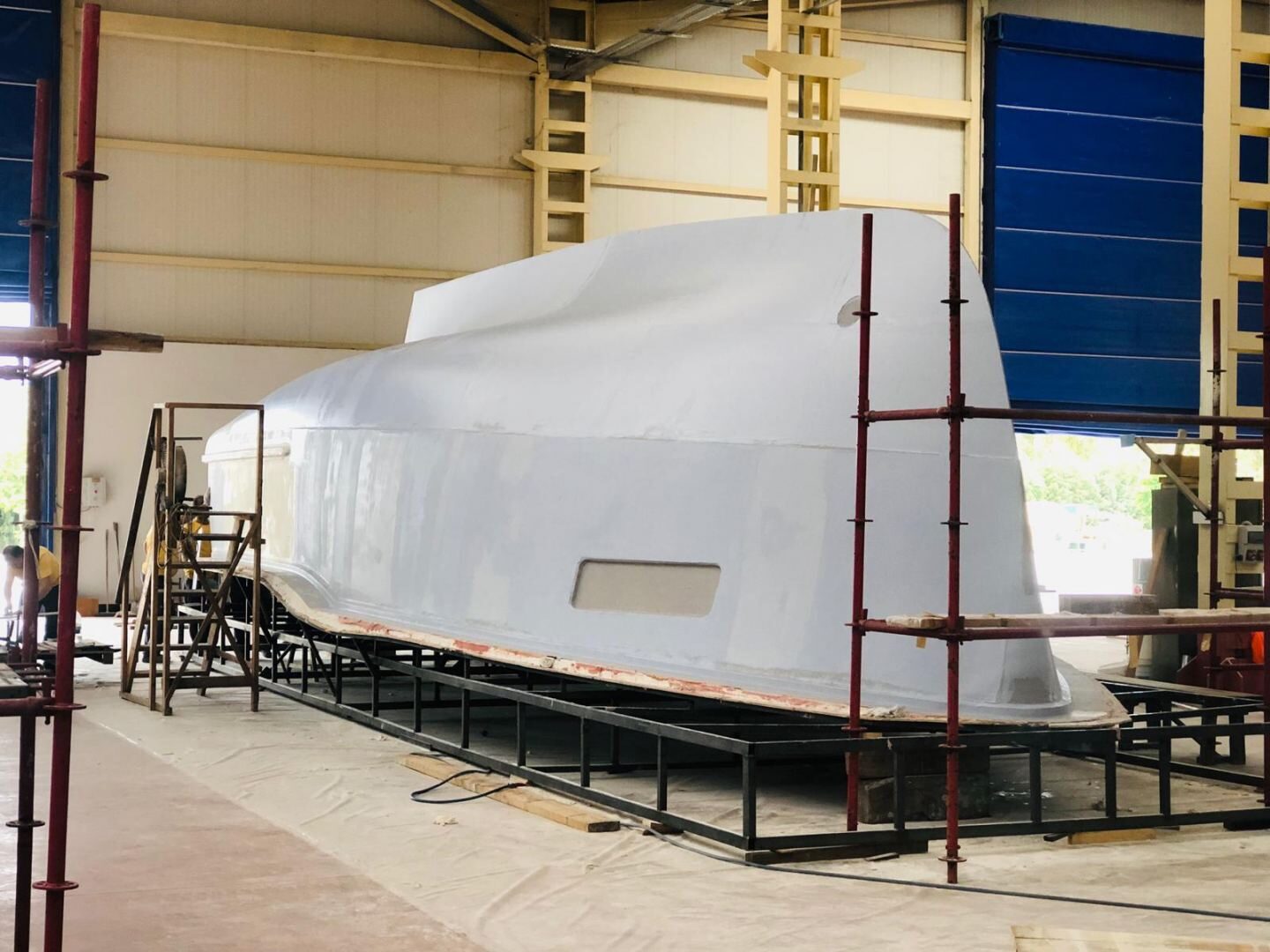 Nordhavn 41, casco boot in werkplaats