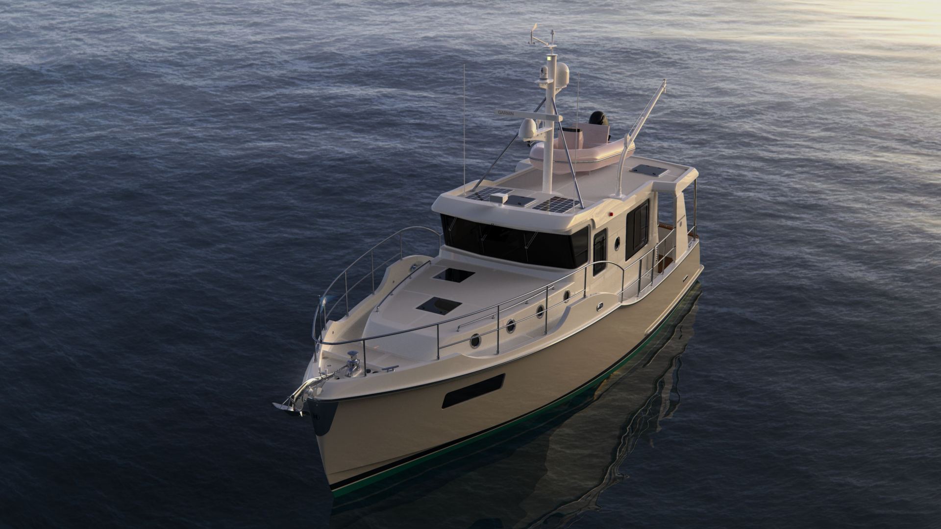 Nordhavn 41, motorjacht drijvend op zee