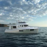 Nordhavn 46MK II, motorjacht varend op zee