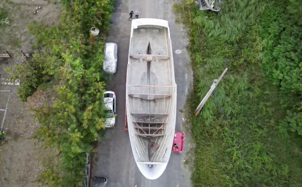 Nordhavn 625, boot casco op trailer