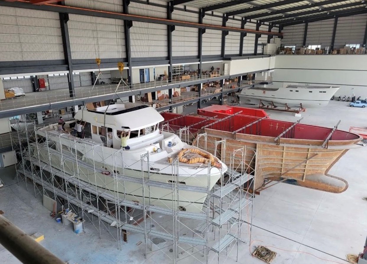 Nordhavn 625, boot in aanbouw werf