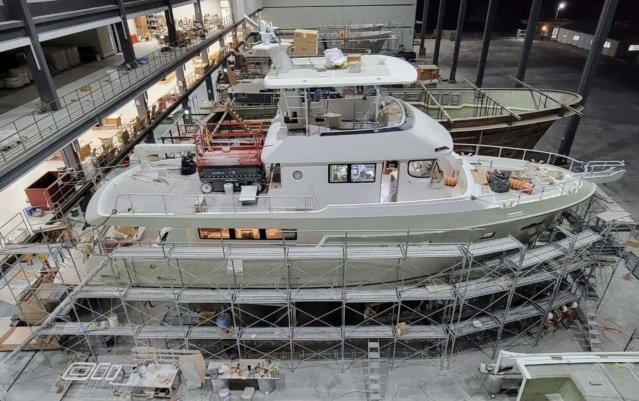 Nordhavn 625, jacht in aanbouw werf