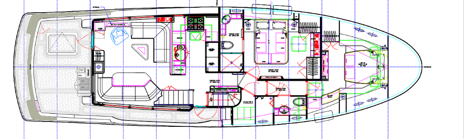 Nordhavn 63, plattegrond indeling van boot
