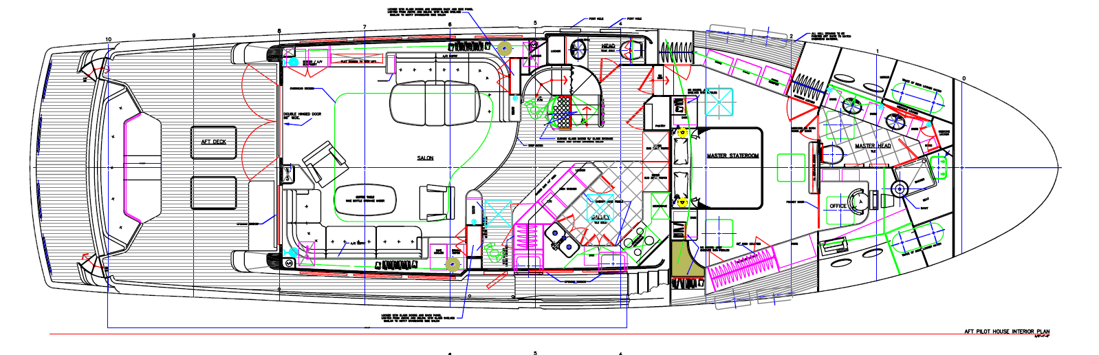 Nordhavn 76, plattegrond interieur indeling boot