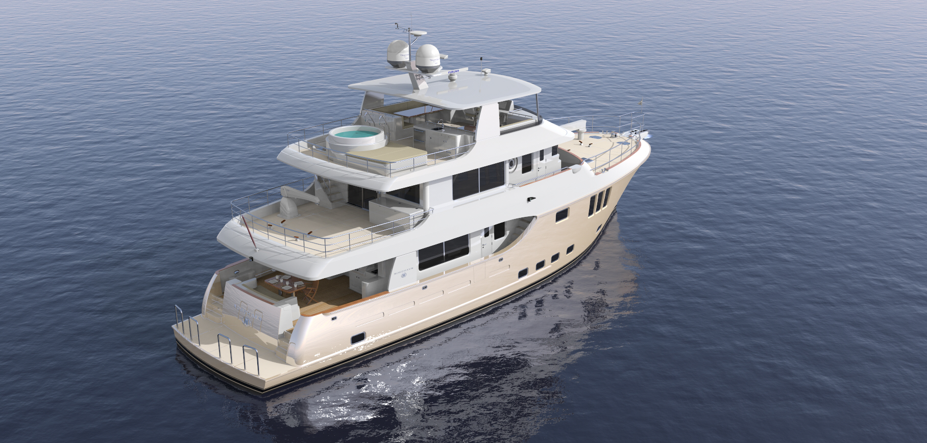 Nordhavn 80, jacht drijvend op zee