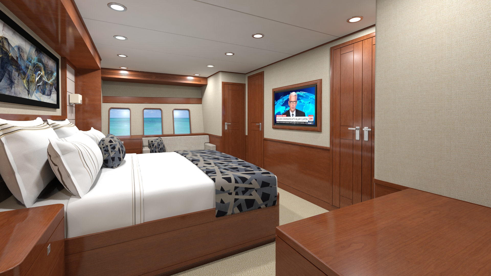 Nordhavn 80, slaapkamer met bed en tv