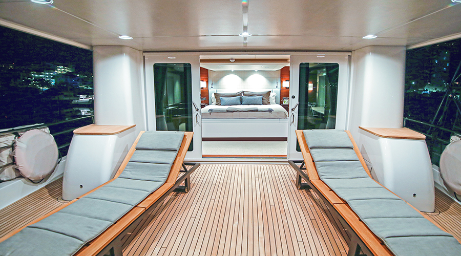 Nordhavn 96, dek met ligbedden slaapkamer