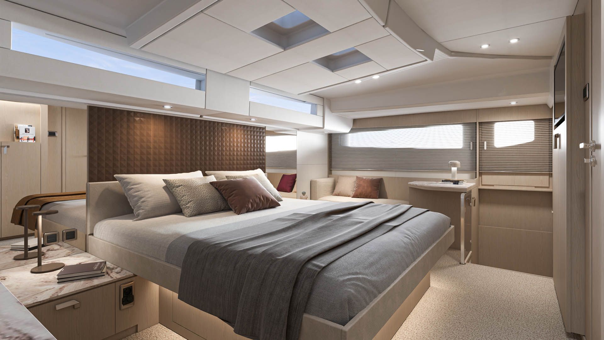 Prestige M6, slaapkamer met bed en raam