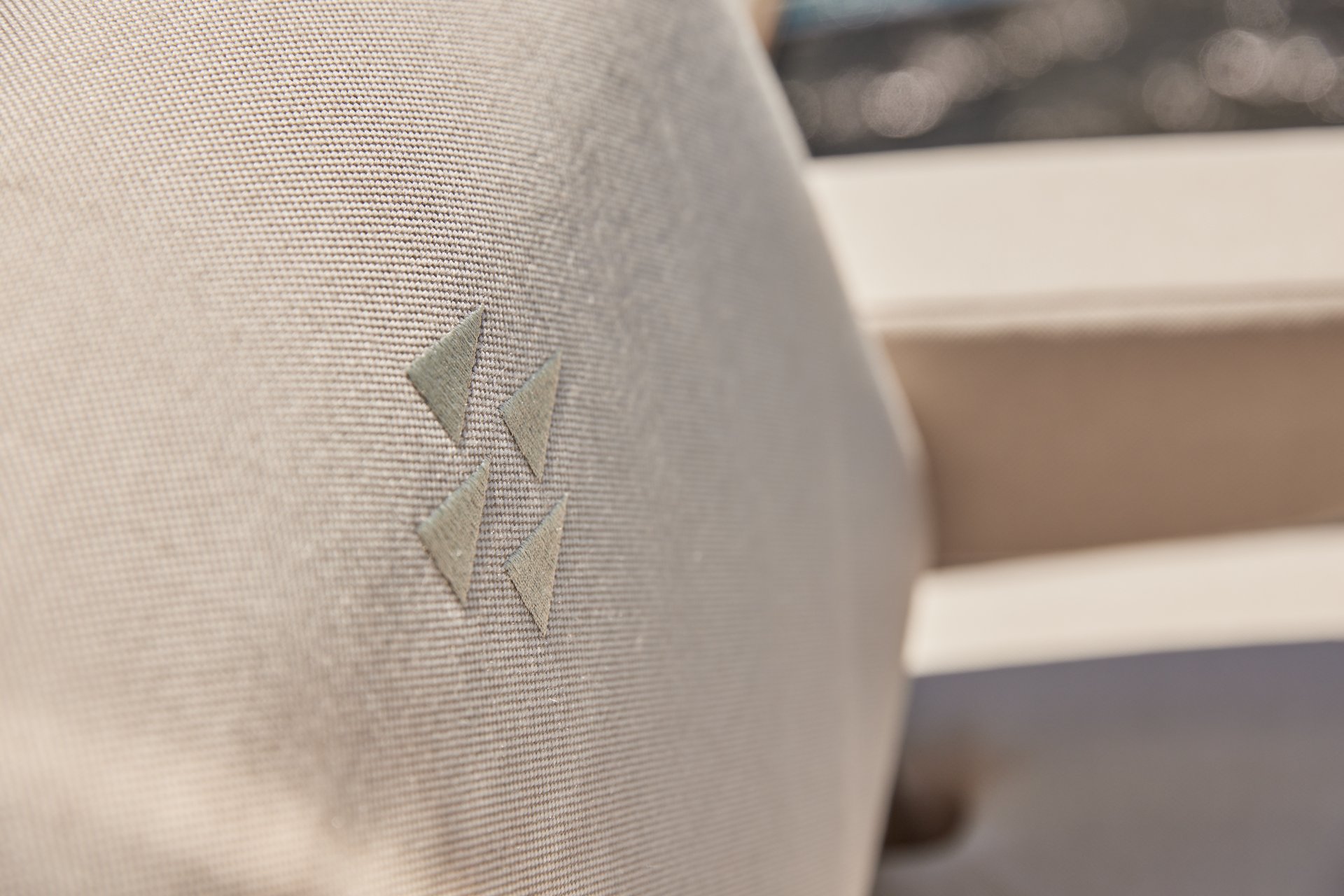 Prestige X60, close up stoffen bekleding kussen