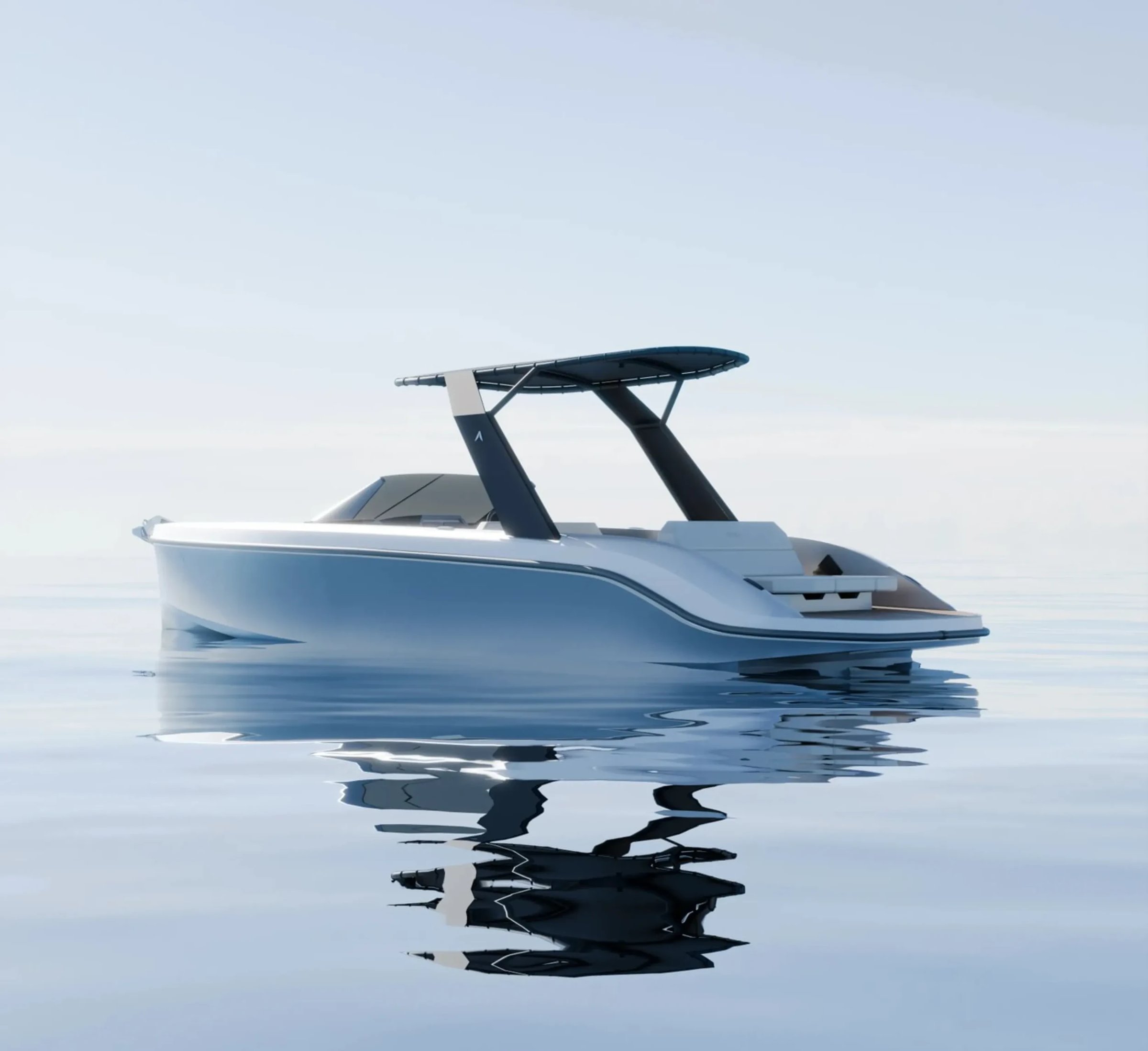 Rand Spirit 25, boot met t-top op water