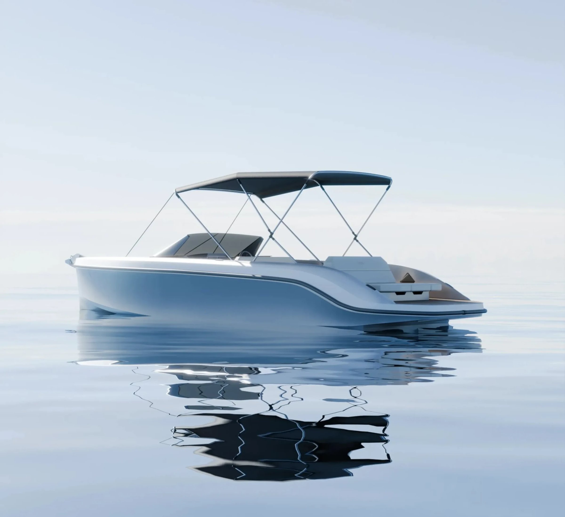 Rand Spirit 25, boot stilliggend op water