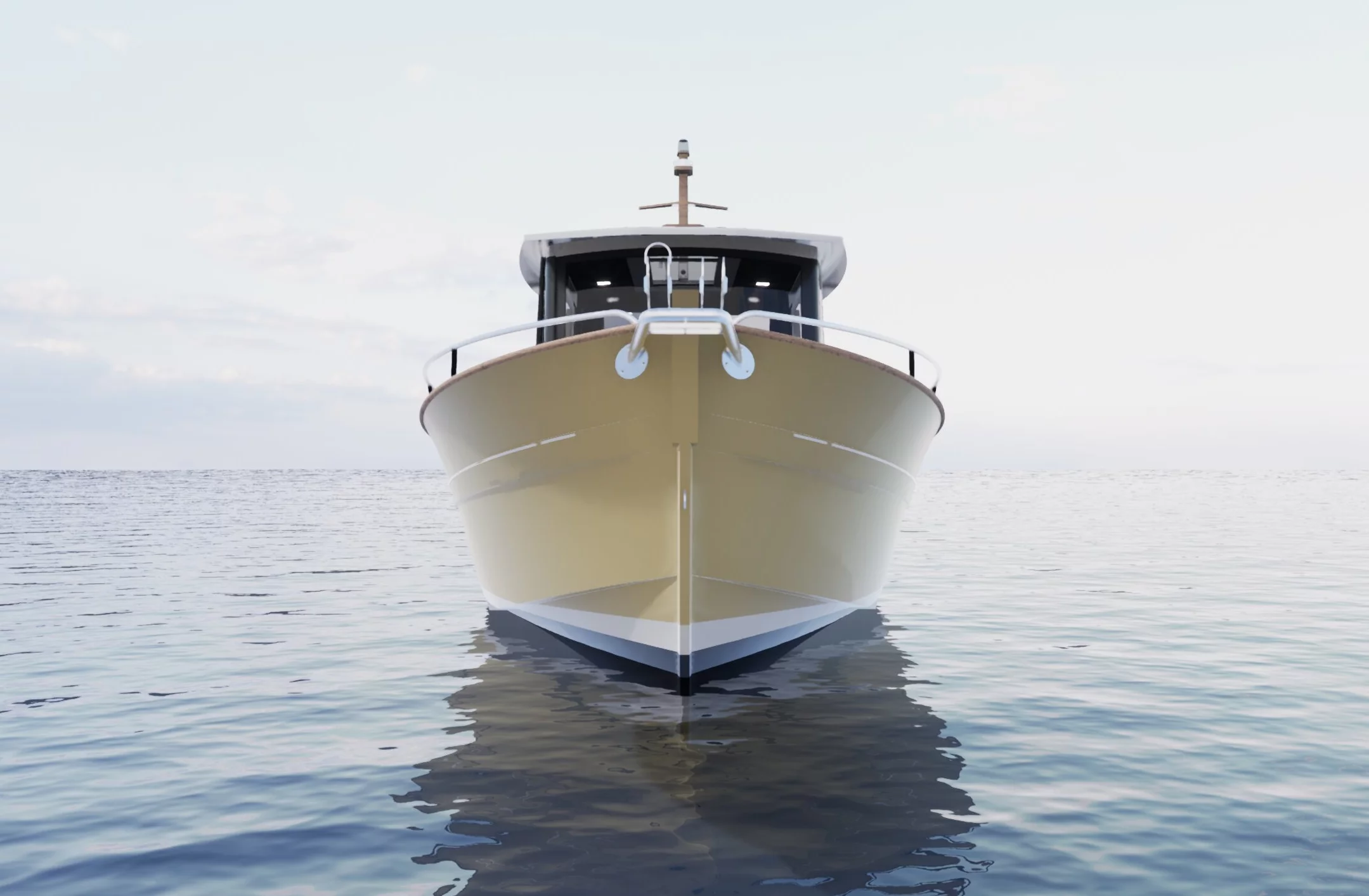 Rhea Marine 730 Timonier V2, boot voorkant op zee