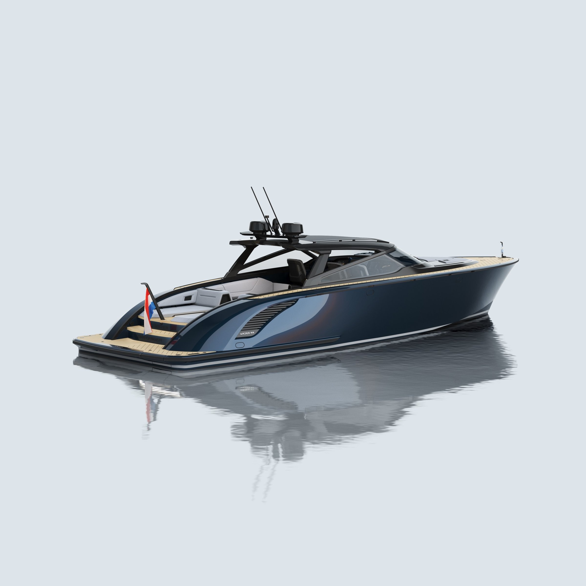 Wajer 44 HT, motorjacht drijvend op water