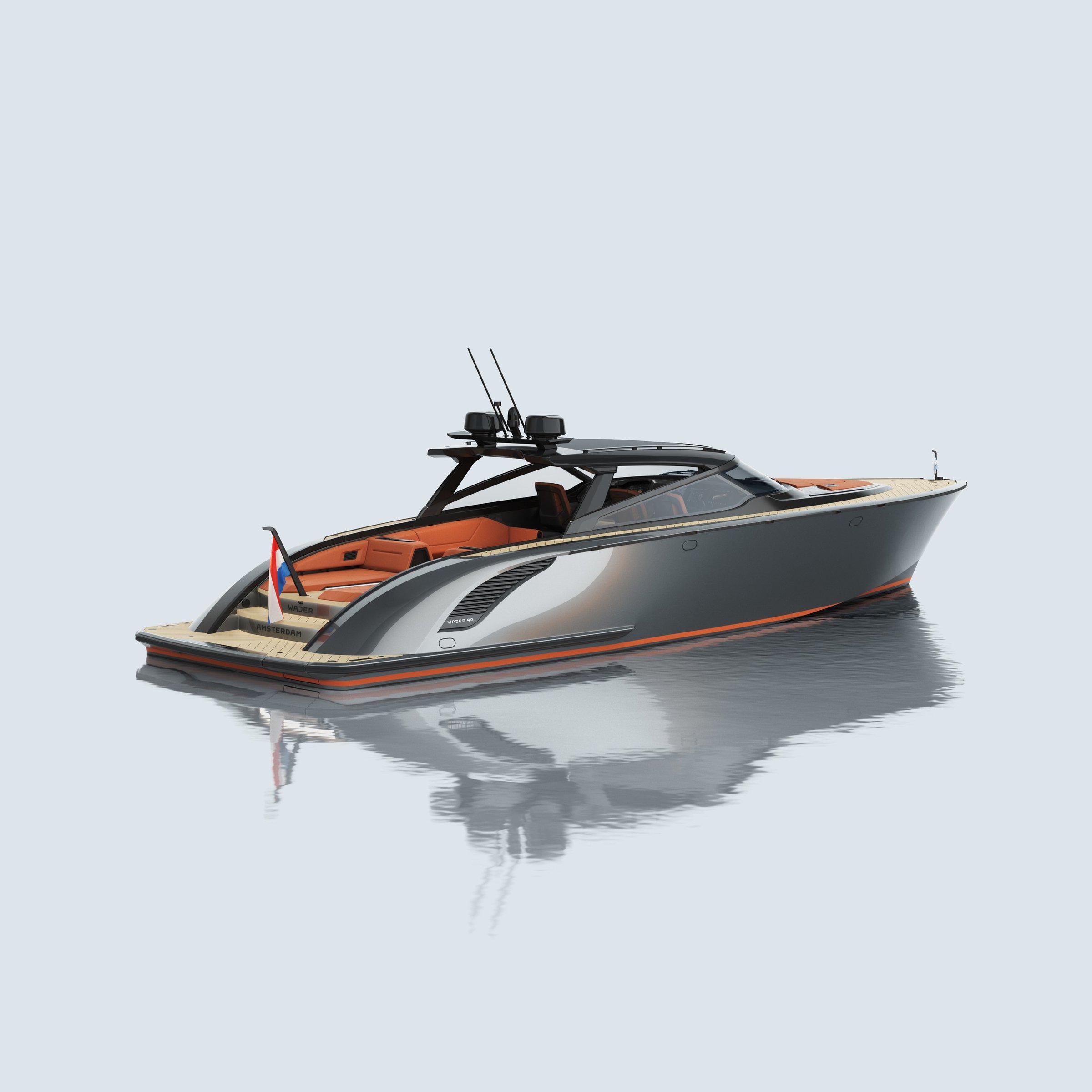 Wajer 44 HT, motorjacht op stil water