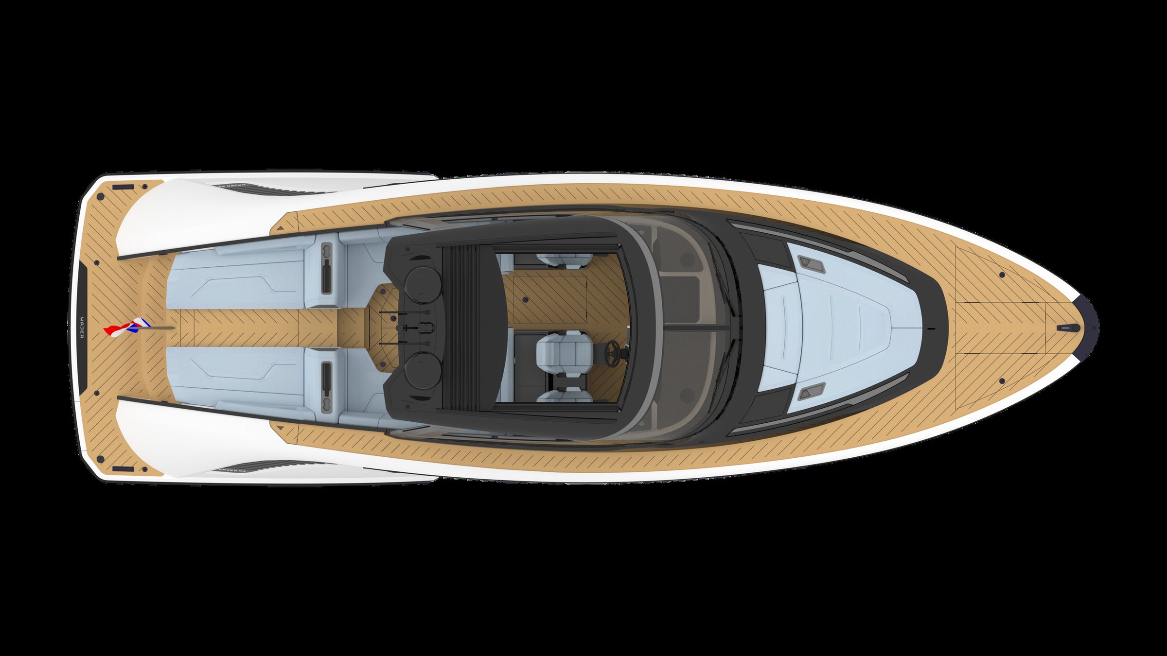Wajer 44 HT, plattegrond boot van boven