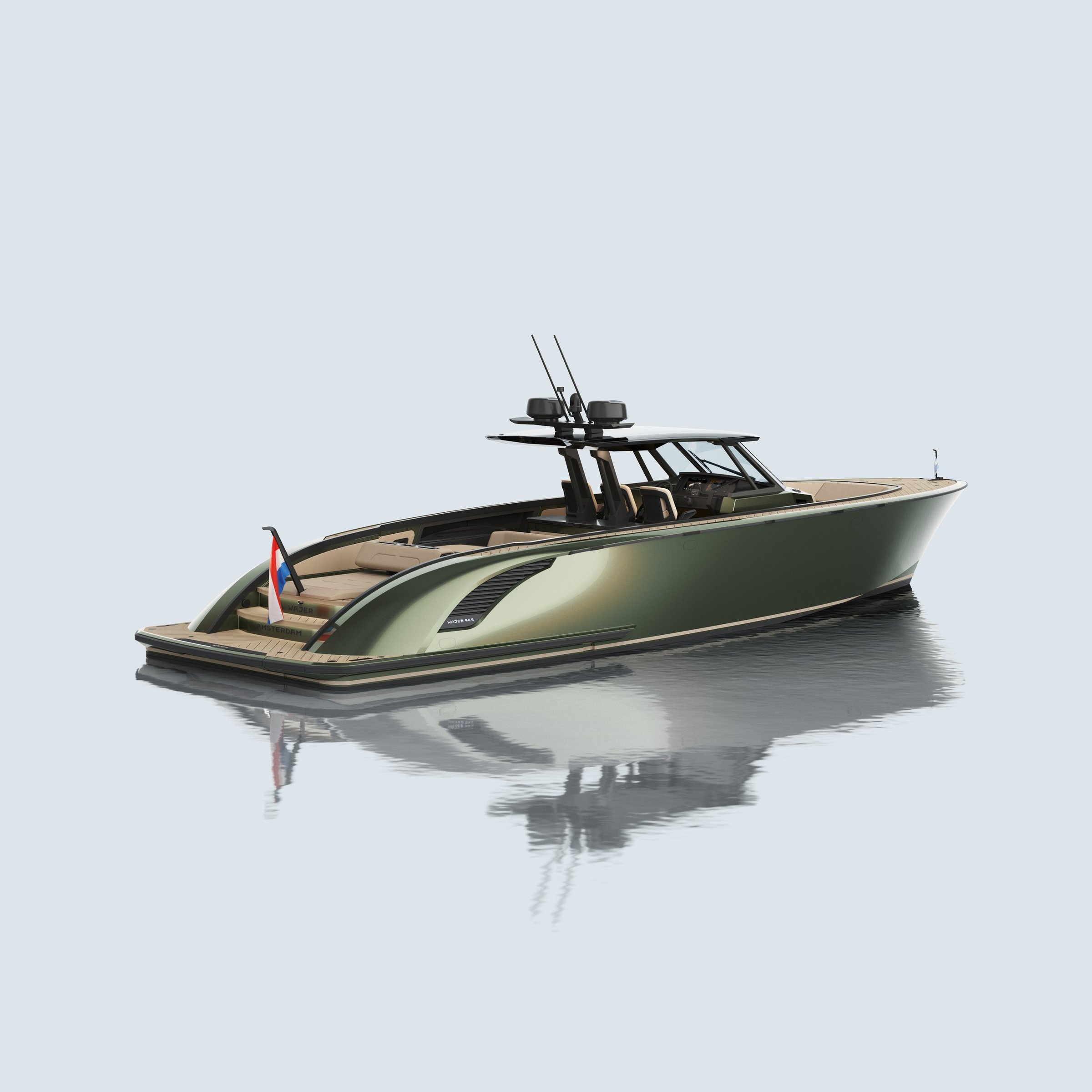 Wajer 44 S, motorboot varend op water
