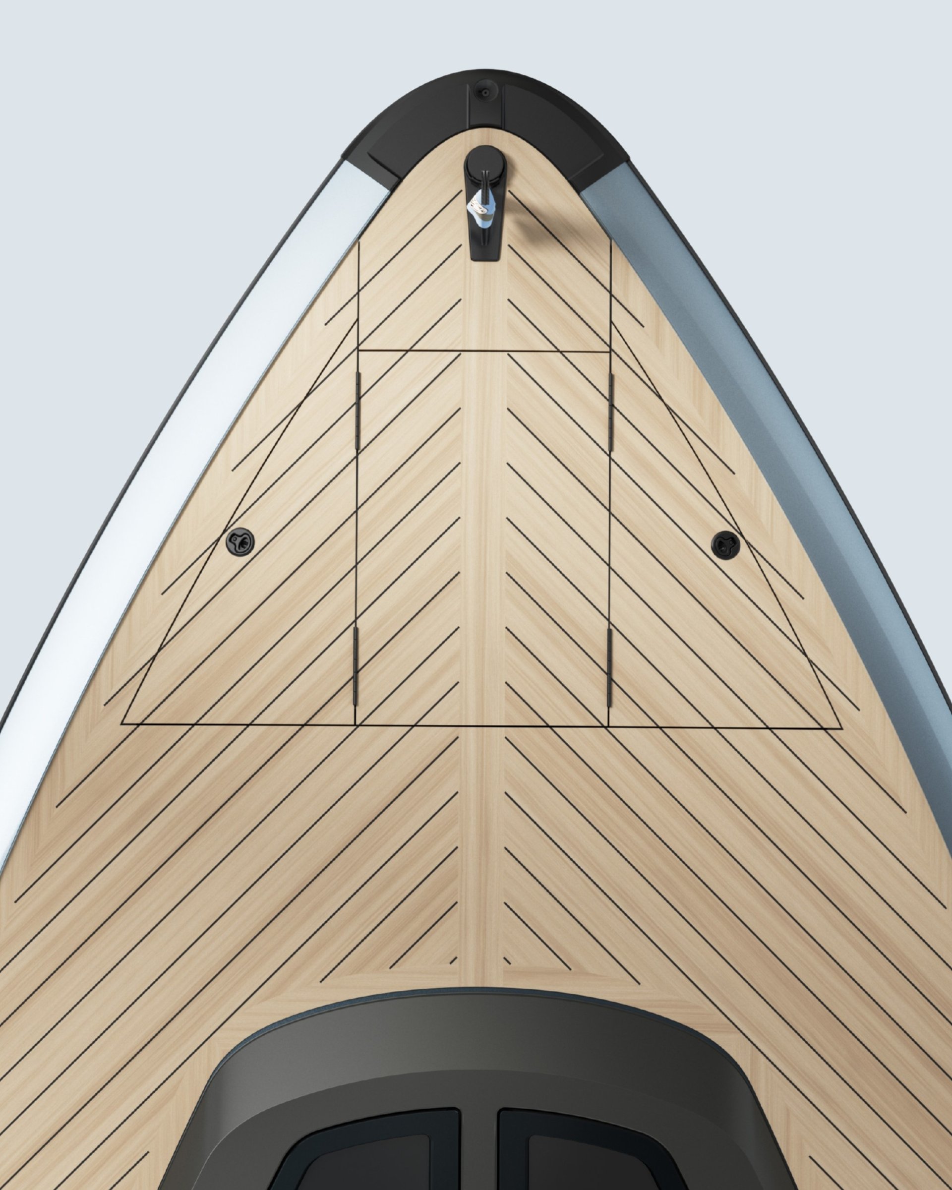 Wajer 55 HT, neus van paddleboard met houten dek