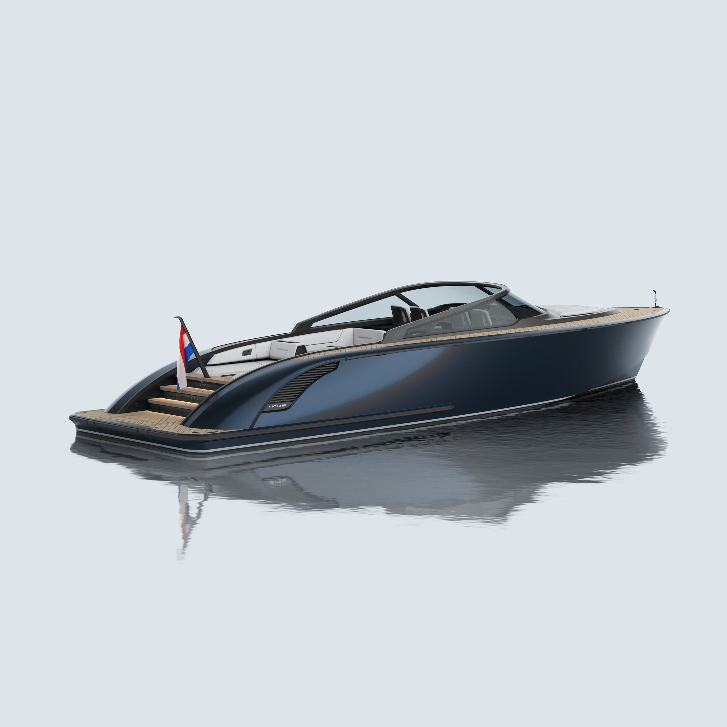 Wajer 55, motorboot varend op water