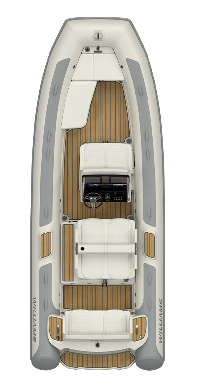 Williams Jet Tenders DieselJet 625, boot van bovenaf gezien