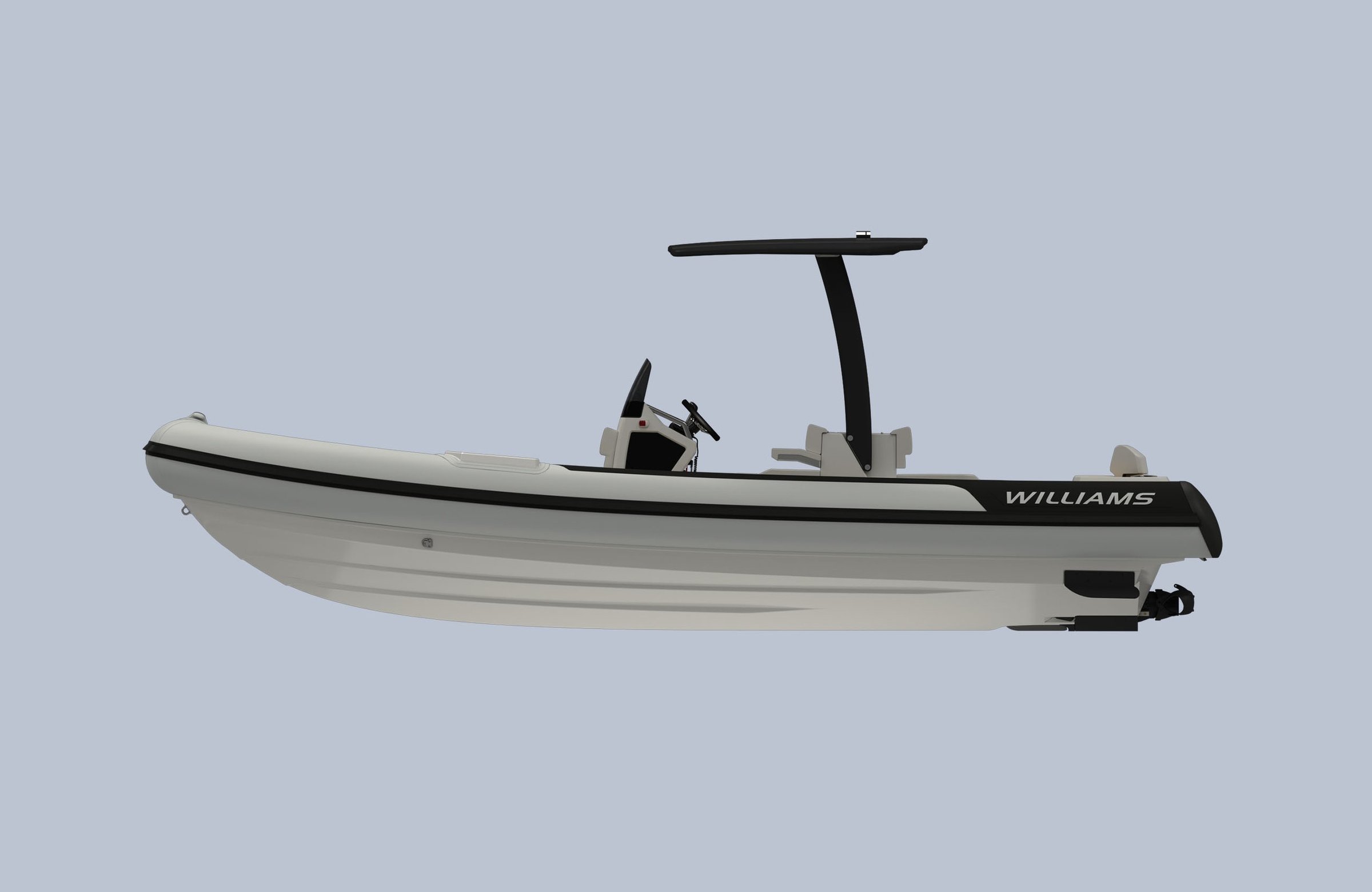 Williams Jet Tenders EvoJet 70, rib boot zijaanzicht studio