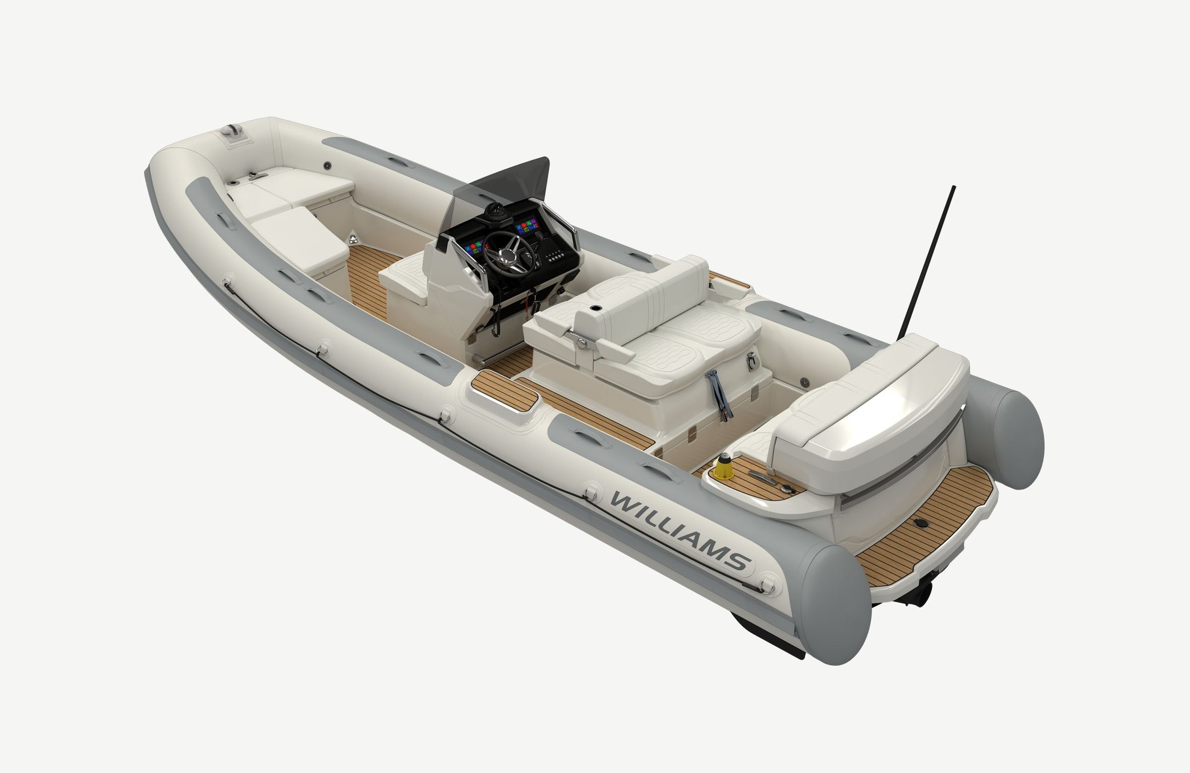 Williams Jet Tenders SOLAS 625, rubberboot met witte bekleding bovenaanzicht