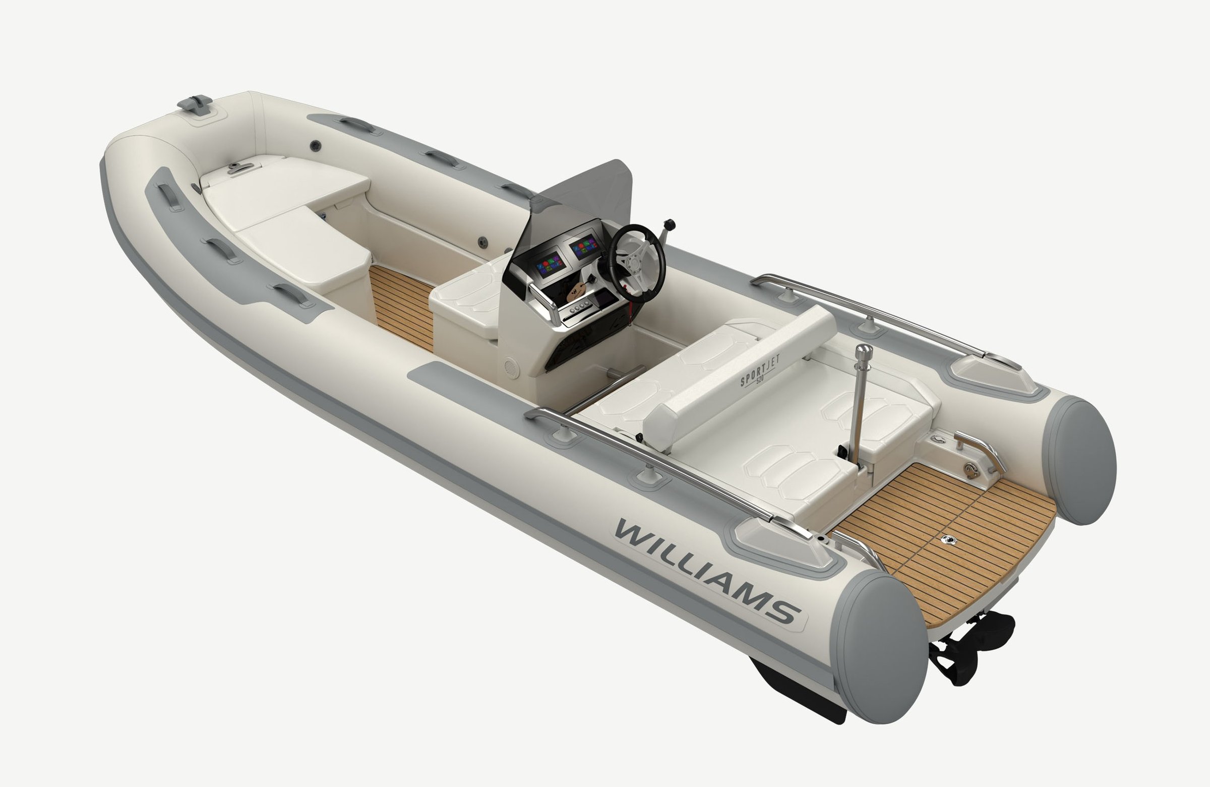 Williams Jet Tenders SportJet 520, rubberboot met stuurconsole van bovenaf