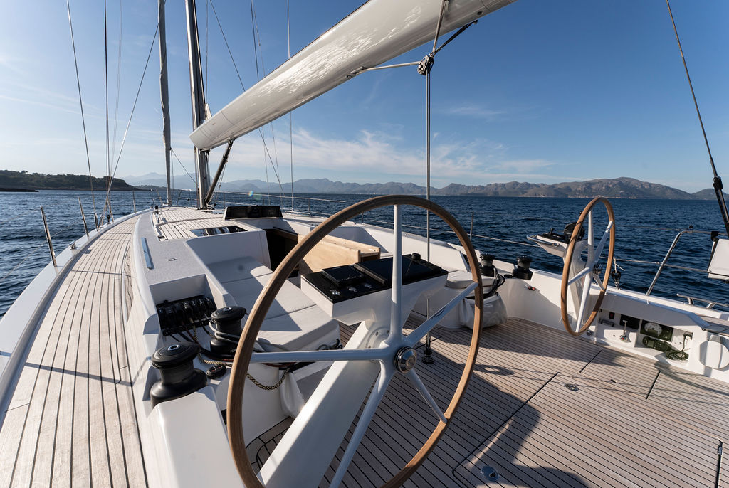 X-Yachts X4^9 MkII, stuurwiel cockpit zeilboot dek
