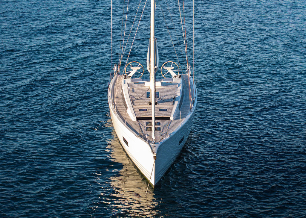X-Yachts X4^9 MkII, zeilboot van bovenaf gefotografeerd