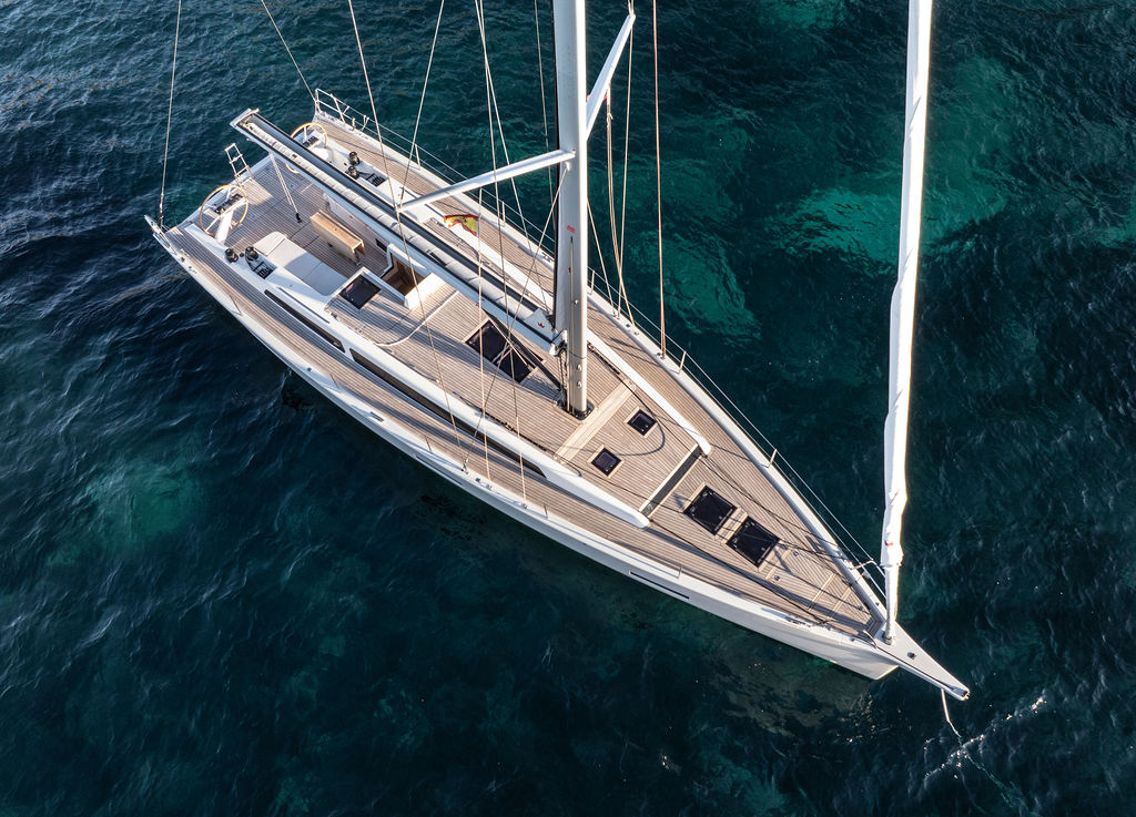 X-Yachts X4^9 MkII, zeilboot van bovenaf gezien