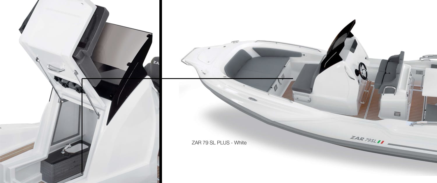 Zar Formenti Zar 79 SL Plus, console met opbergvak en cockpit