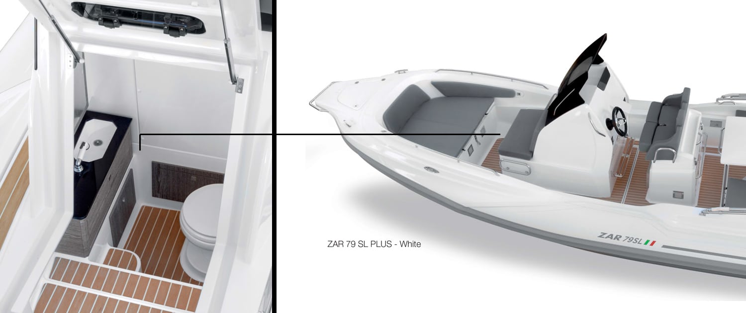 Zar Formenti Zar 79 SL Plus, toilet en cockpit boot